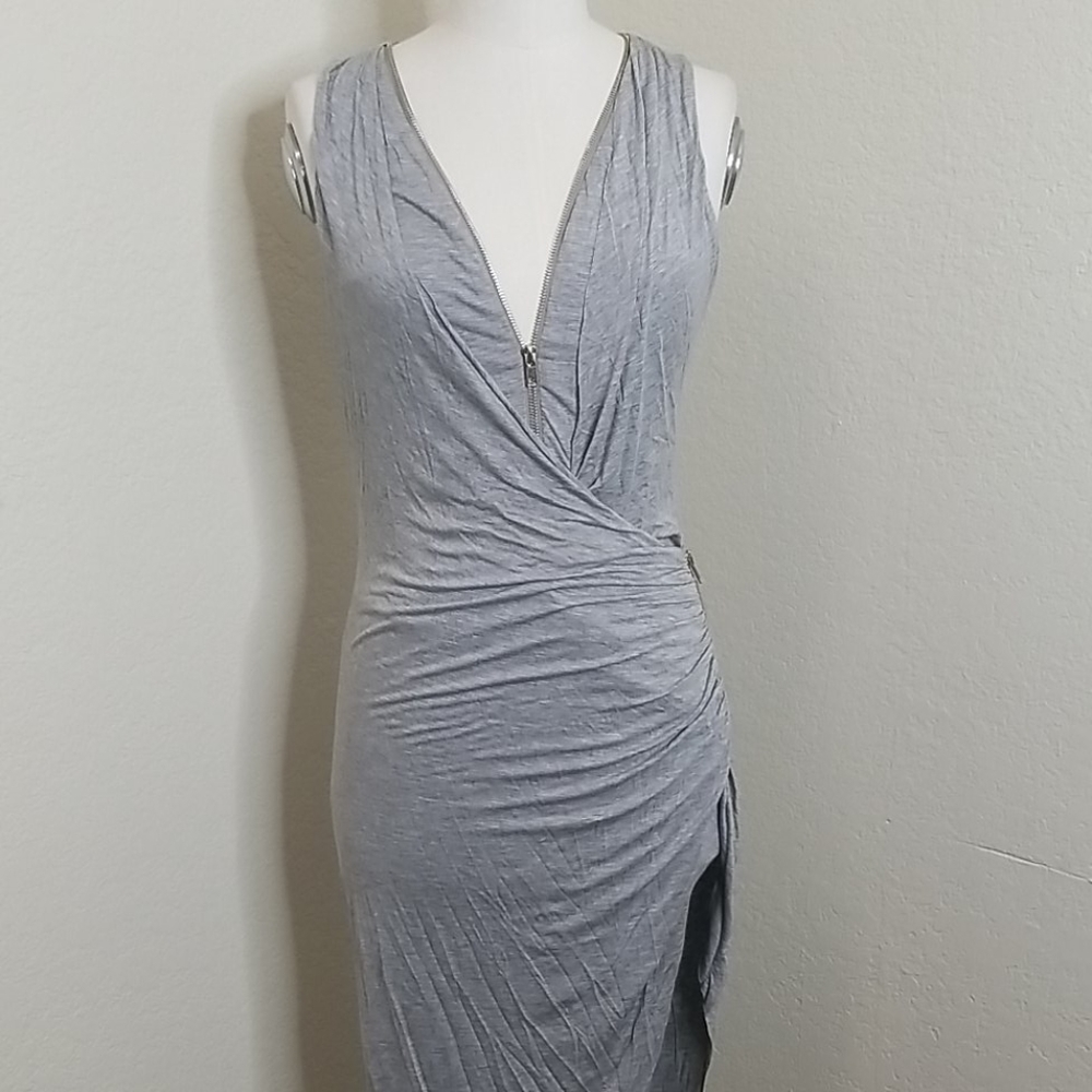 Gray zip dress